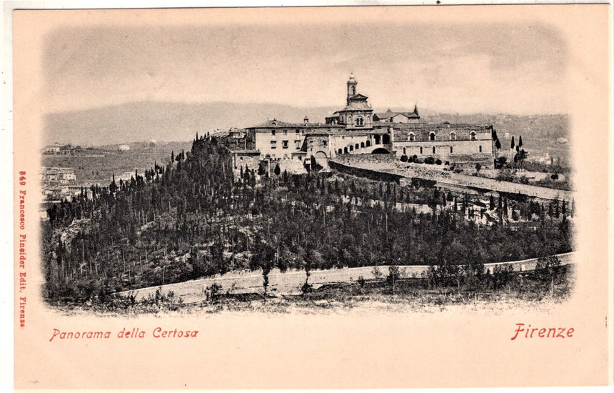Cartolina antica Firenze Panorama della Certosa