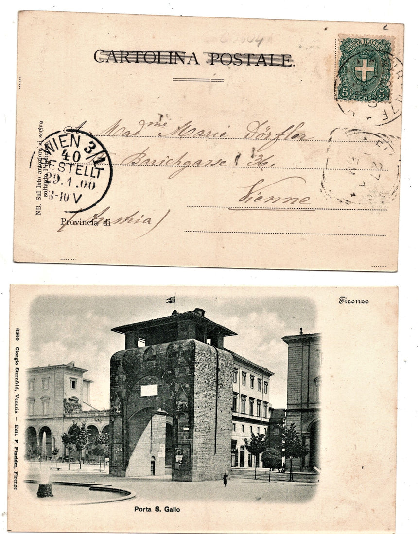 Cartolina antica Firenze Porta S.Gallo