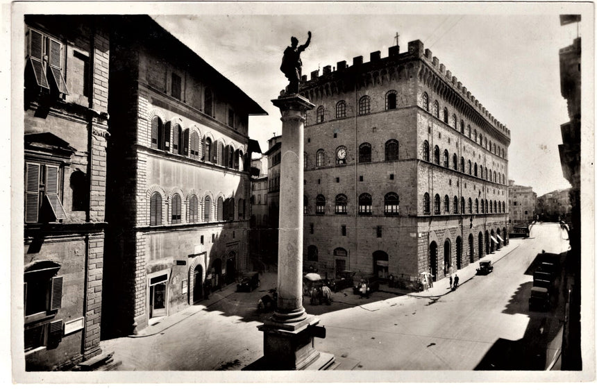 Cartolina antica Firenze piazza S.Trinità e palazzo Ferroni