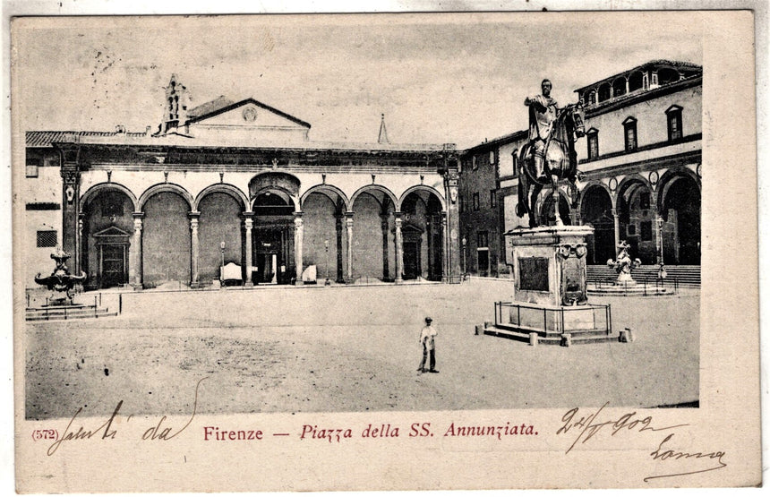 Cartolina antica Firenze Piazza SS.Annunziata