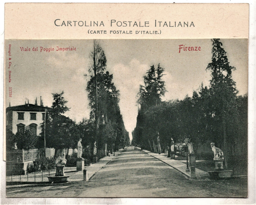 Cartolina antica Firenze viale del Poggio Imperiale