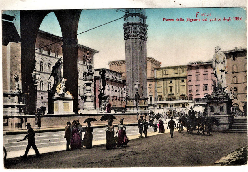 Cartolina antica Firenze piazza Signoria