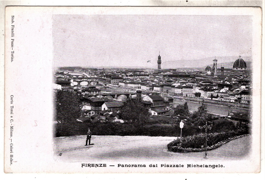 Cartolina antica Firenze piazza Michelangelo
