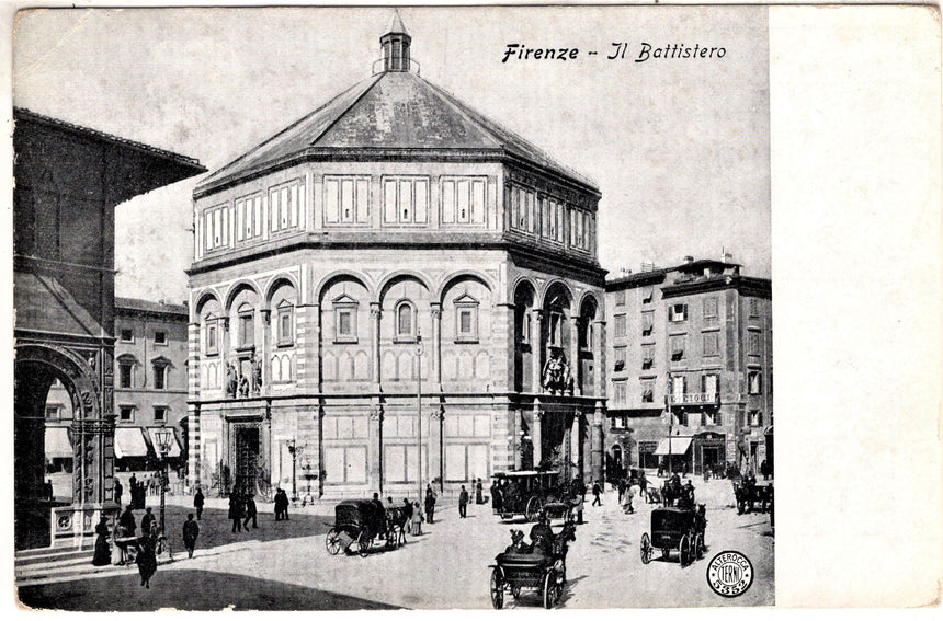 Cartolina antica Firenze il Battistero