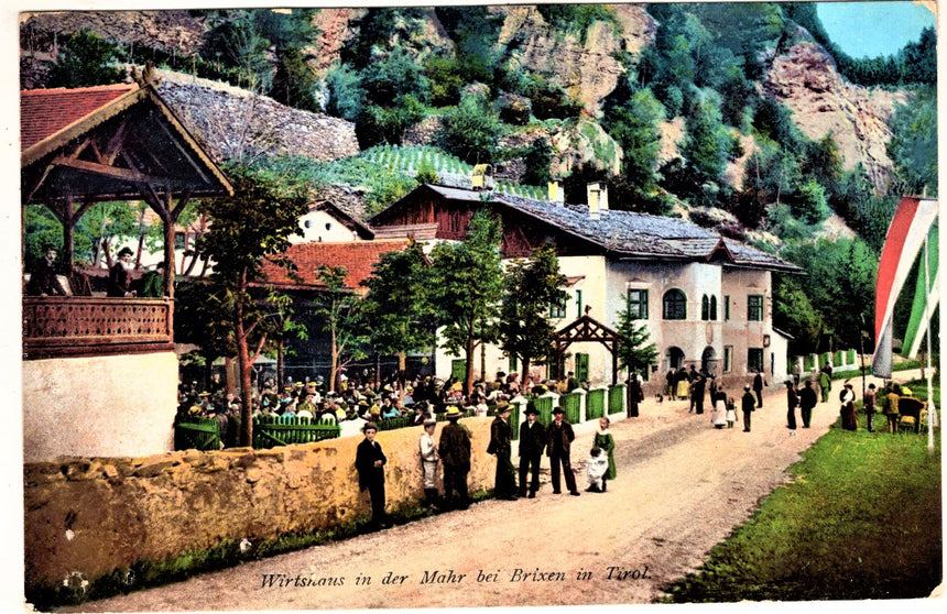 Cartolina antica Bozen Wirtshaus in der Mahr bei Brixen in Tirol