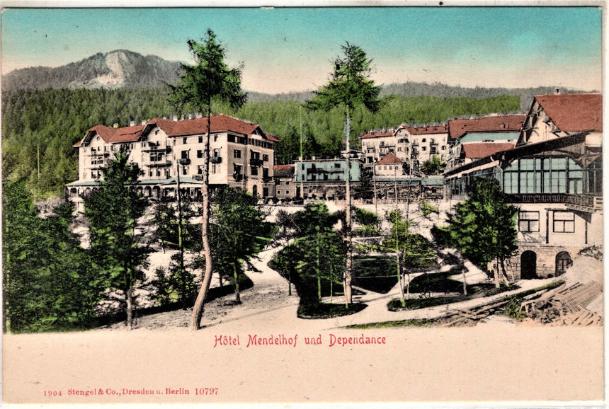Cartolina antica Hotel Mendelhof und Dependance Bozen