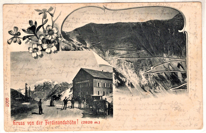 Cartolina antica Gruss von der Ferdinandshòhe Hotel Bozen