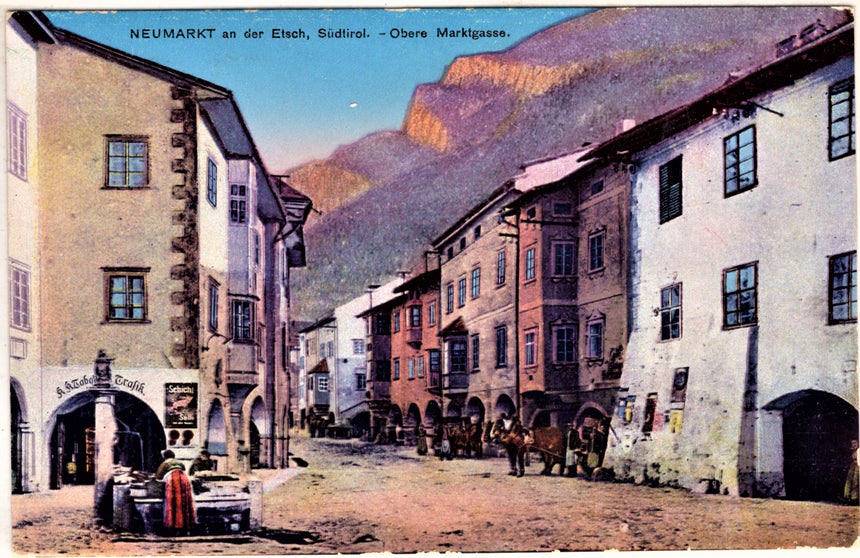 Cartolina antica Bozen Neumarkt an der Etsch Sudtirol