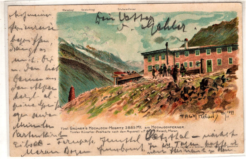 Cartolina antica Gruner s Hochjoch Hospitz am Hochjochferner Reisch