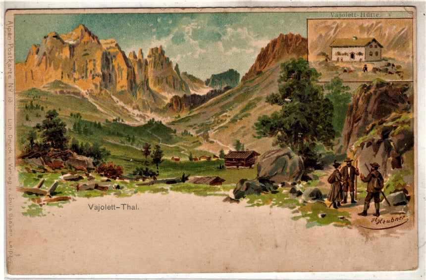 Cartolina antica Bozen Vajolett Thal