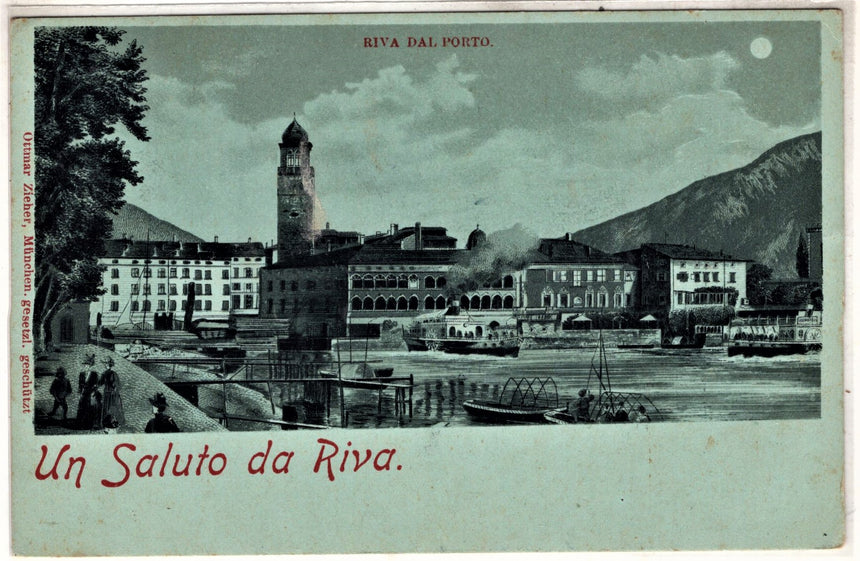 Cartolina antica Trento Un Saluto da Riva del Garda