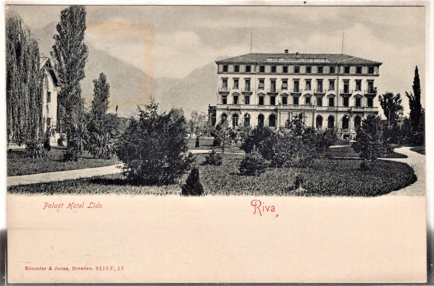 Cartolina antica Trento Riva del Garda Hotel Lido