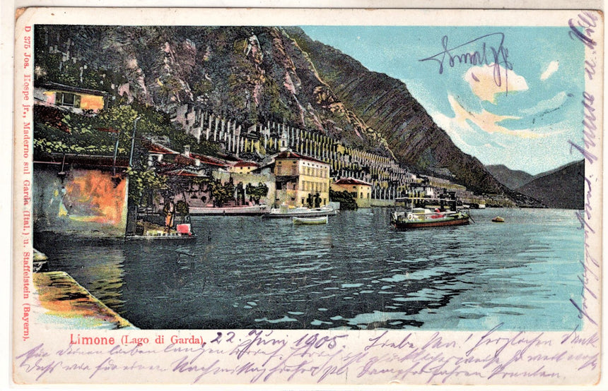 Cartolina antica Limone sul Garda