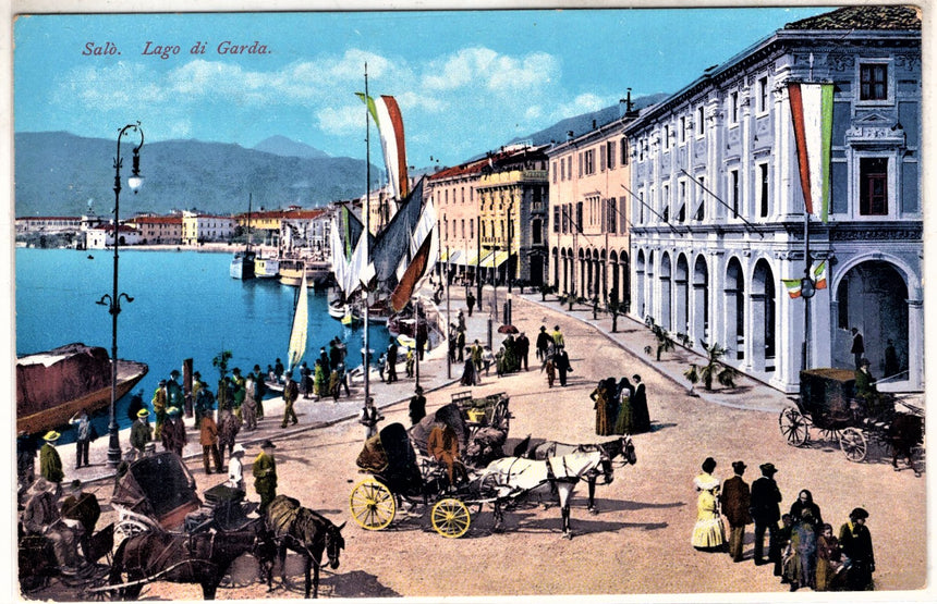 Cartolina antica Salò lago di Garda Brescia