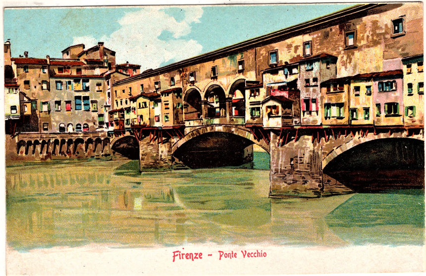 Cartolina antica Firenze Ponte Vecchio