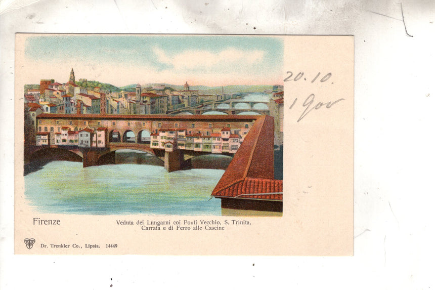 Cartolina antica Firenze Ponte Vecchio