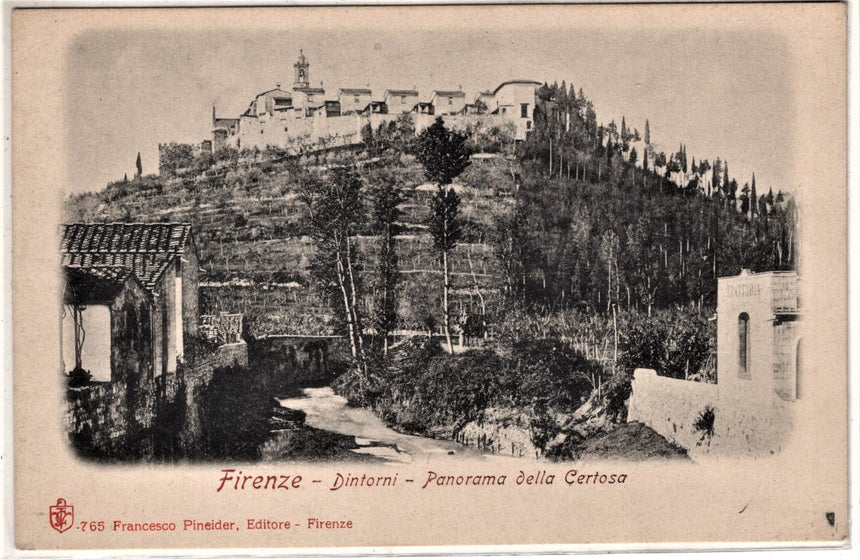 Cartolina antica Firenze Panorama della Certosa