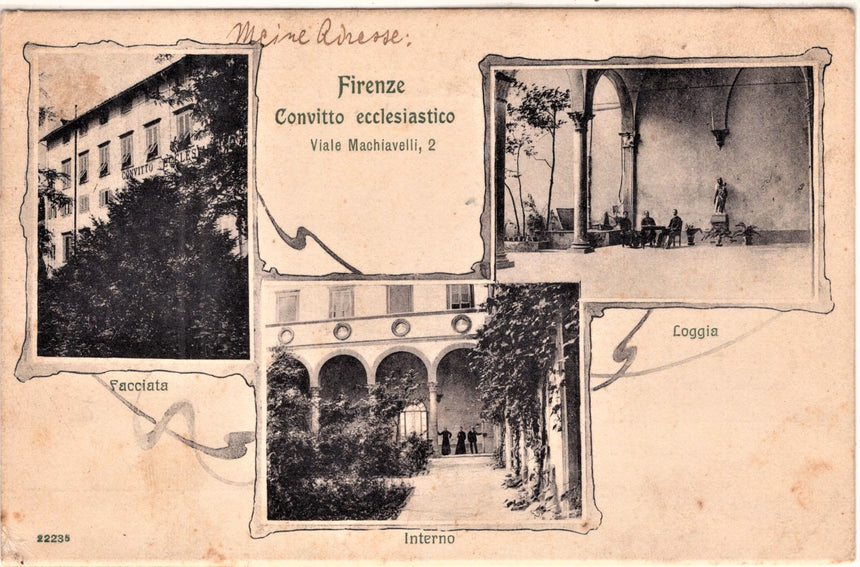 Cartolina antica Firenze Convitto Eclesiastico