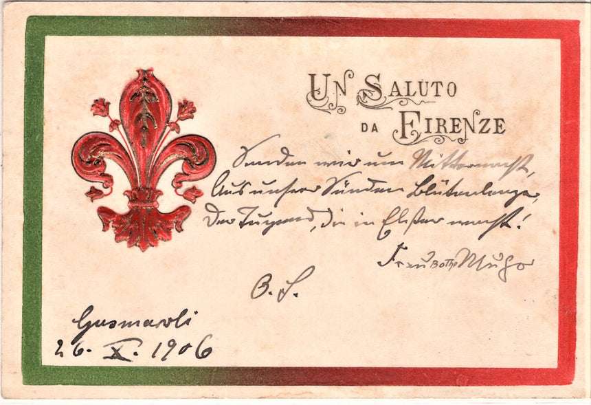 Cartolina antica Un saluto da Firenze