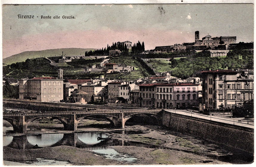 Cartolina antica Firenze ponte alle Grazie