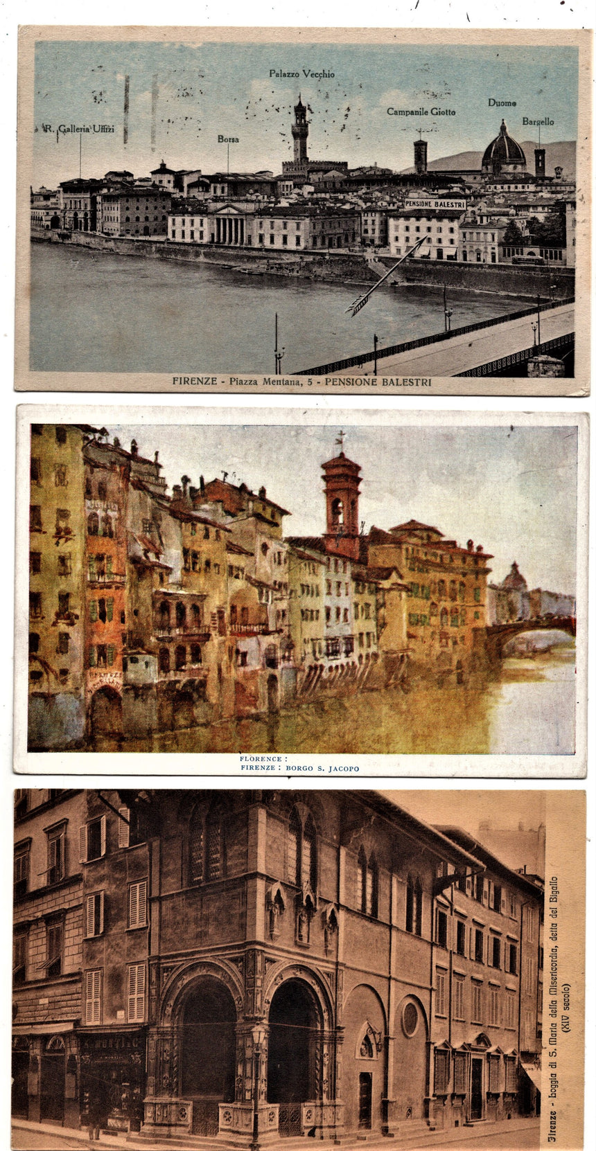 Cartolina antica Firenze lotto miste