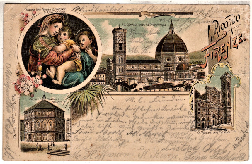 Cartolina antica Ricordo di Firenze