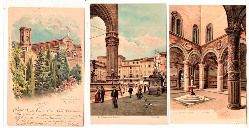 Cartolina antica Firenze lotto miste