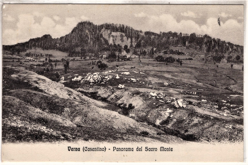 Cartolina antica Verna Casentino Panorama del Sacro Monte