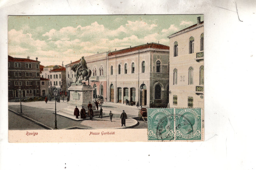 Cartolina antica Rovigo piazza Garibaldi