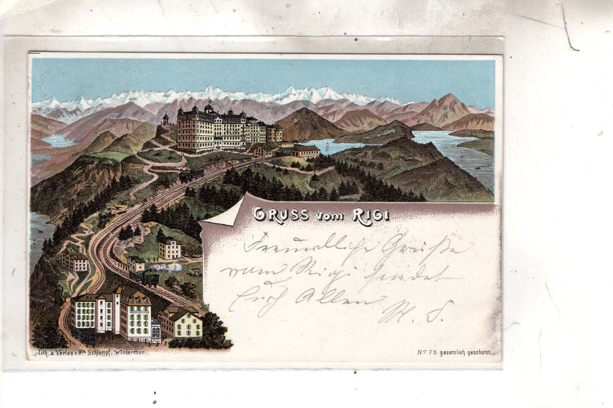 Cartolina antica Gruss vom Rigi