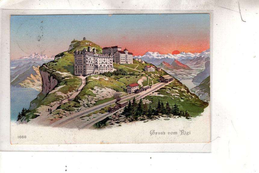 Cartolina antica Gruss vom Rigi