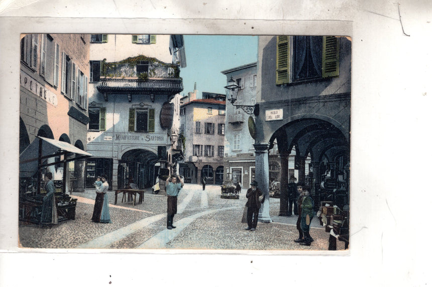 Cartolina antica Lugano piazza commercio