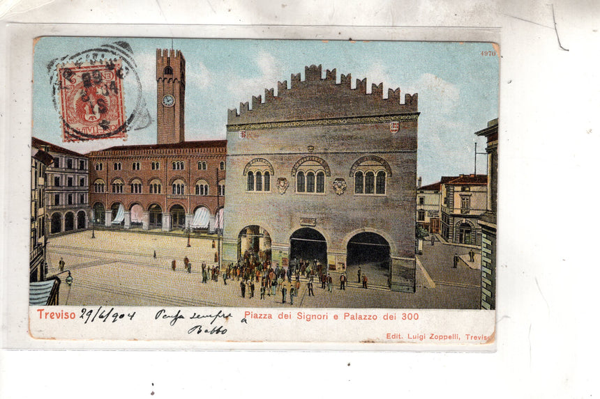 Cartolina antica Treviso Piazza dei Signori