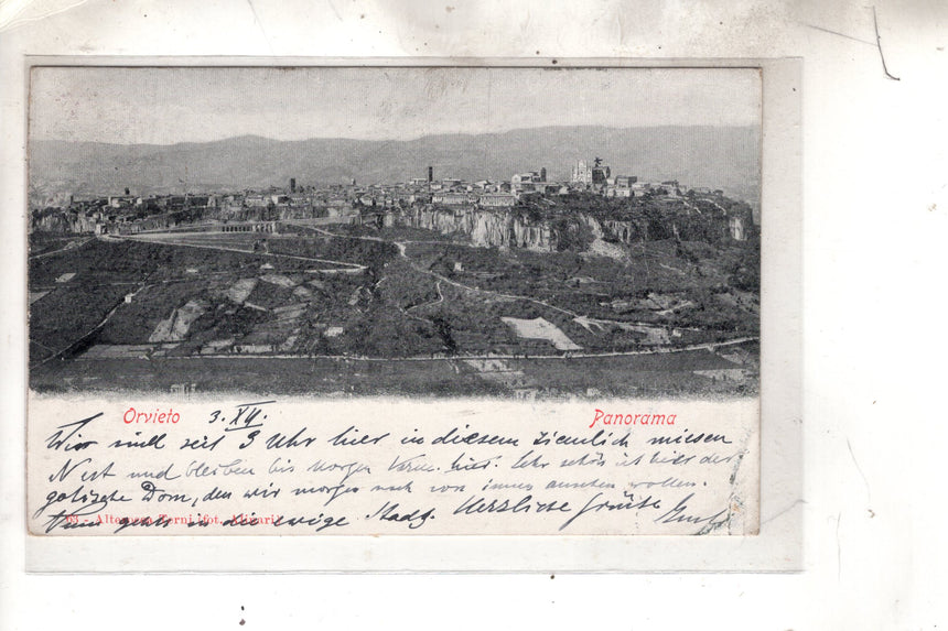 Cartolina antica Orvieto Panorama nel 1900