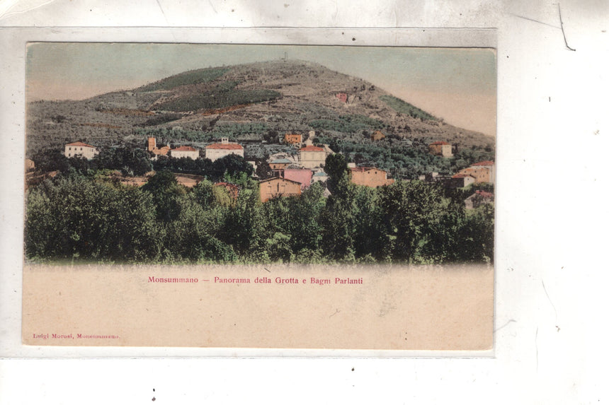 Cartolina antica Monsummano panorama della grotta e bagni Parlanti