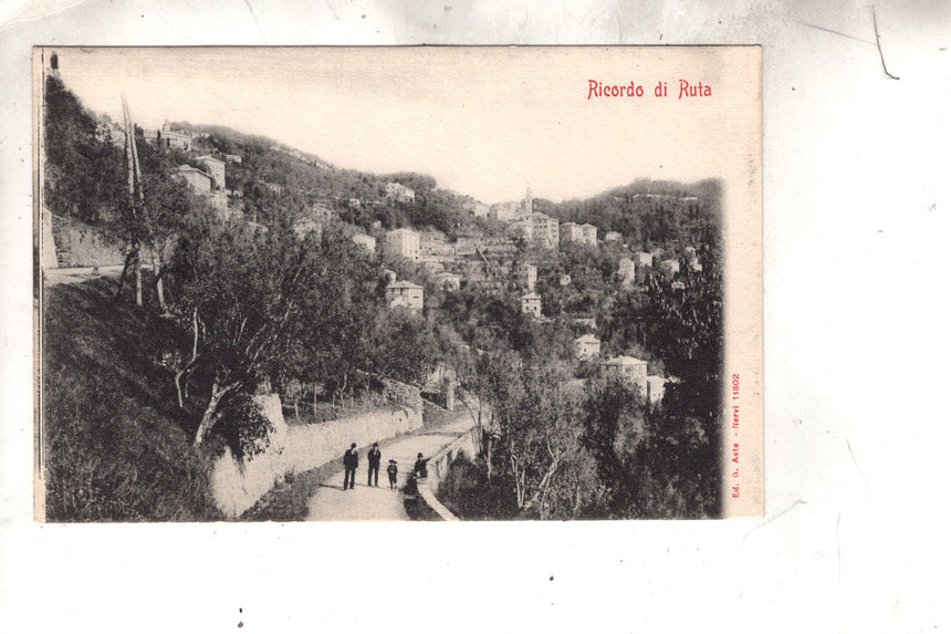 Cartolina antica Ruta Camogli Genova panorama