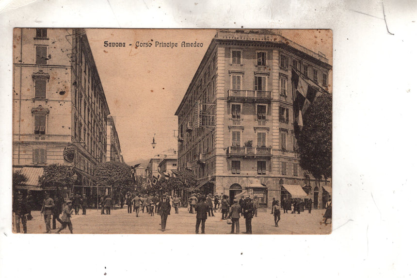 Cartolina antica savona Corso Principe Amedeo