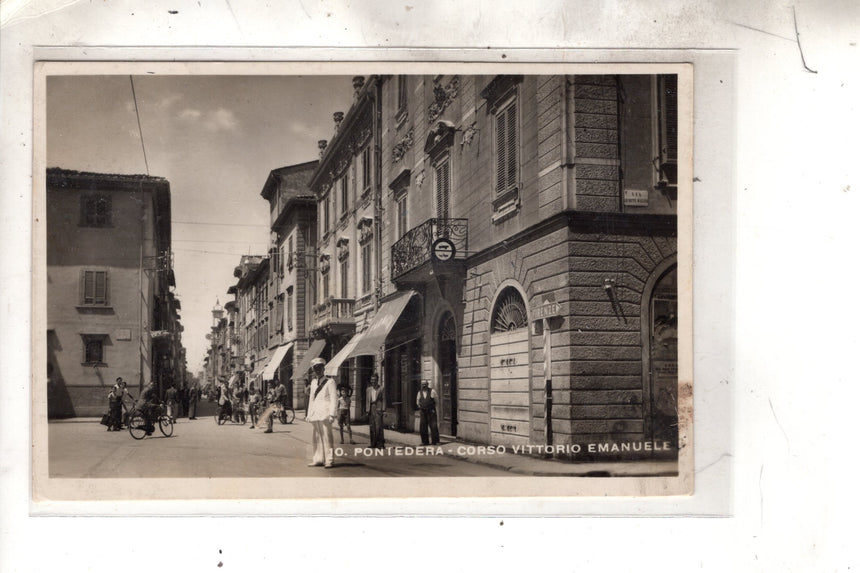 Cartolina antica Pontedera corso  V. Emmanuele