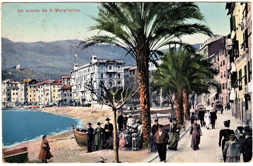 Cartolina antica un saluto da Santa Margherita Genova