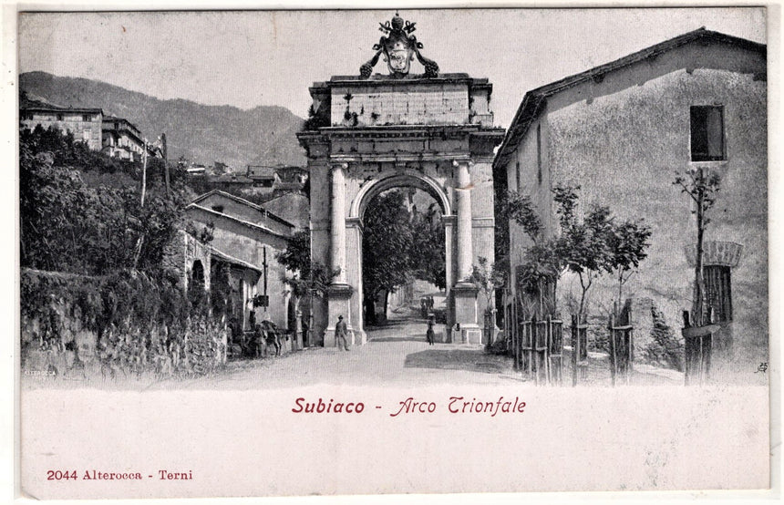 Cartolina antica Subiaco Arco Trionfale Roma