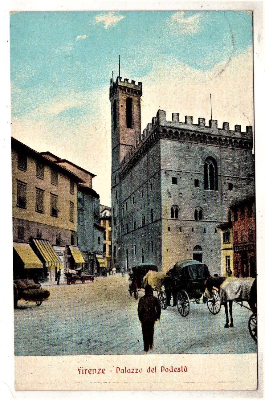 Cartolina antica Firenze palazzo del Podestà
