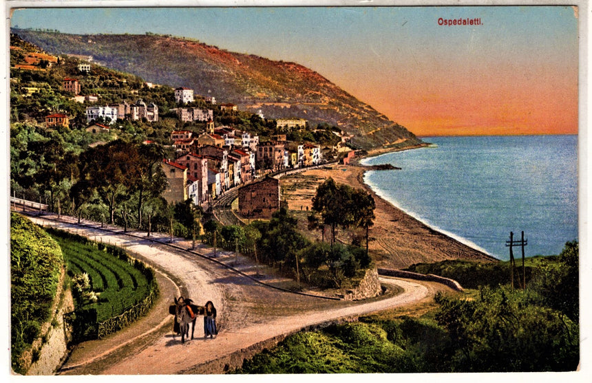 Cartolina antica Ospedaletti panorama