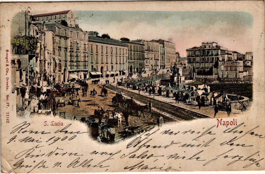Cartolina antica Napoli Santa Lucia