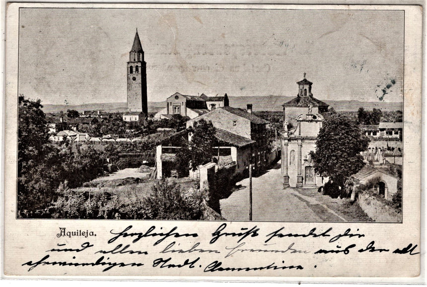 Cartolina antica Aquileia panorama