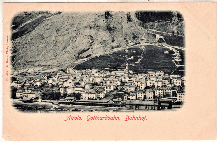 Cartolina antica Airolo Gotthardbahn Bahnhof la stazione