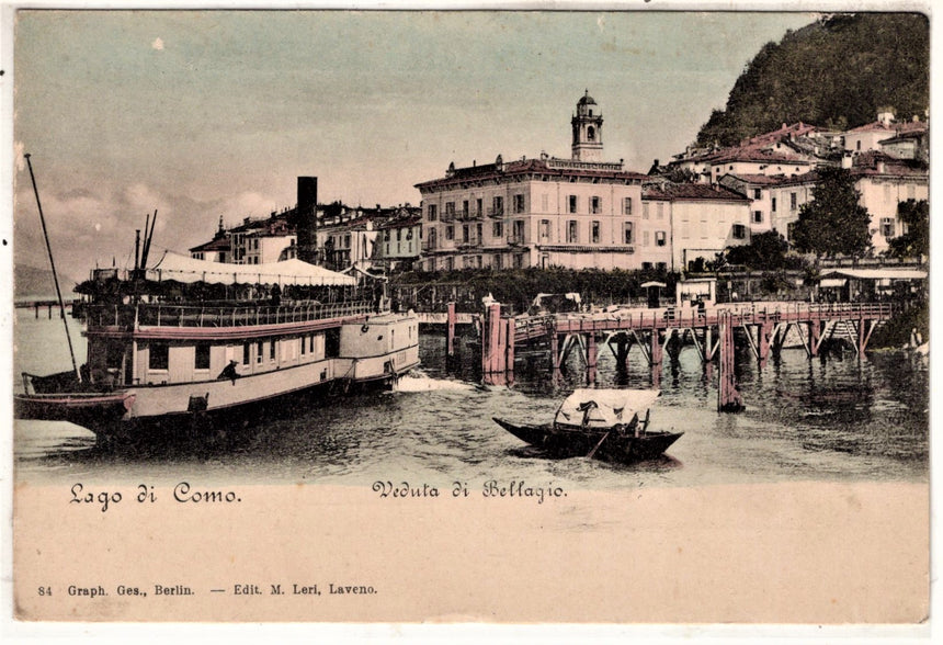 Cartolina antica Lago di Como veduta di Bellagio