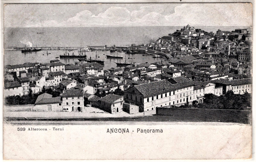 Cartolina antica Ancona panorama