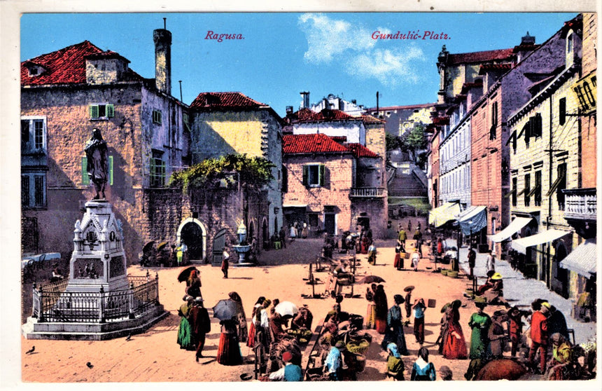 Cartolina antica Ragusa Piazza Grande