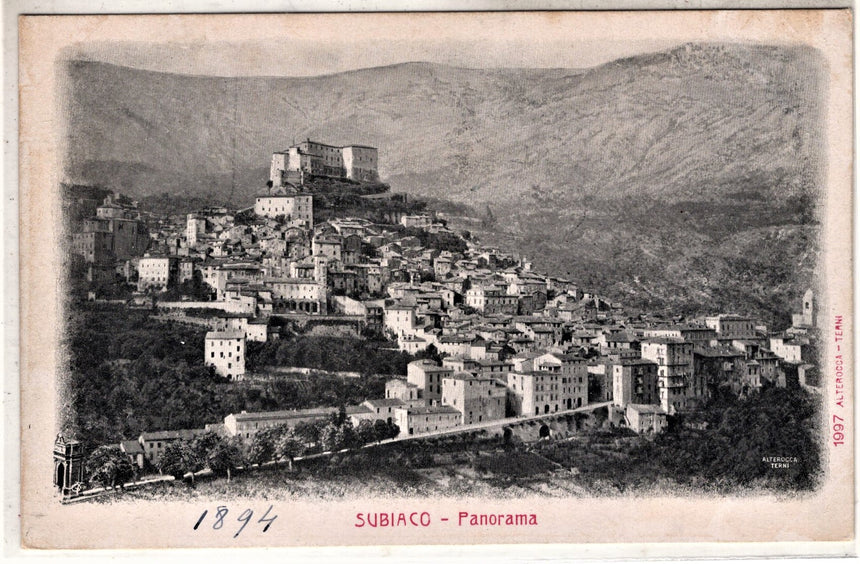 Cartolina antica Subiaco panorama