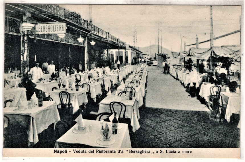 Cartolina antica Napoli Ristorante La Bersagliera S. Lucia